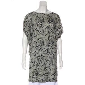 Stella McCartney Printed Snakeskin Cotton Top Black Gray Size. L | US10, IT 46